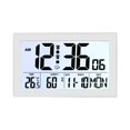 thumbnail image 1 of Reloj Despertador Digital con Práctica Luz de Fondo, Visualización de Alarma Y Temperatura, Así Como Visualización de Humedad Y Día en Ocho Idiomas Pa H181H blanco, 1 of 9