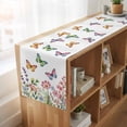 thumbnail image 6 of Table Runners 72 Inches Long Dress Scarves, Pink Flowers Farmhouse Kitchen/Dining Table Runner, Coffee Tablerunners, Spring Floral Butterfly Elegant Pastoral 18x72 Inch, 6 of 9