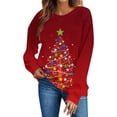 thumbnail image 5 of Purcolt Women's Christmas Sweatshirt Casual Crew Neck Loose Fit Long Sleeve Pullover Tops Ladies Fall Fashion Comfort Sweaters Outfits, 5 of 7