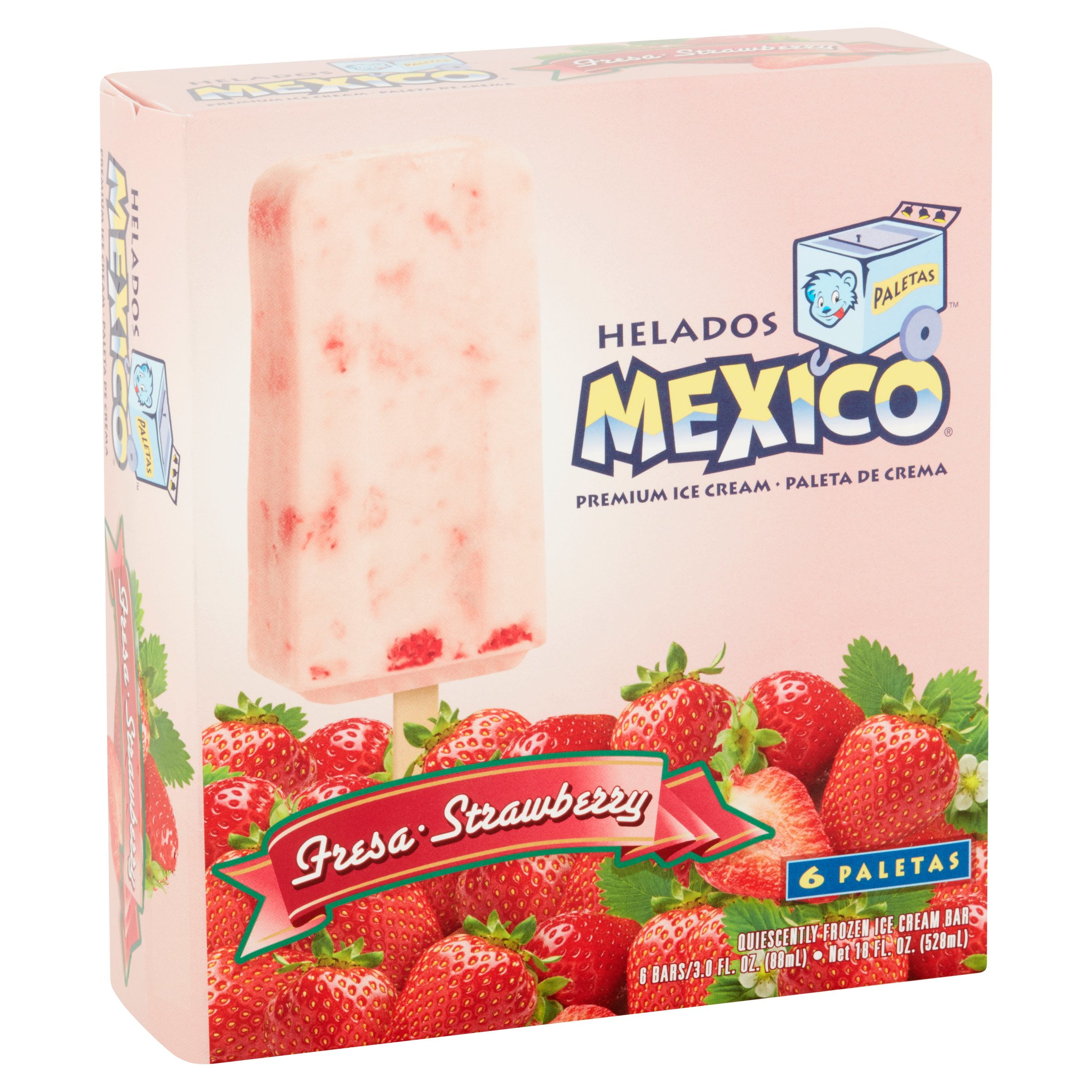 Helados Mexico Fresa Strawberry Premium Ice Cream Bars 18 Fl Oz Hot