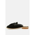 thumbnail image 4 of EDMANDA Tassle Detail Leather Mules in Black, 4 of 8