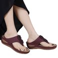 thumbnail image 6 of Xijirk Women Comfortable Casual Sandals Wedge Heel Everyday Wear Spring Summer Fall Open Toe Flip Flops Women Sandals for Outfits with Shorts Jeans Pants,Red,6, 6 of 8