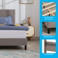 thumbnail image 7 of Modern King Size Platform Bed Frame with Adjustable High Headboard, Upholstered Velvet Bed Frame with Solid Support,No Box Spring Needed,Easy Assembly,Light Grey, 7 of 7