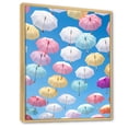 thumbnail image 2 of Designart "Colorful Umbrella Mosaic I" Sky Floater Framed Wall Art Living Room, 2 of 5