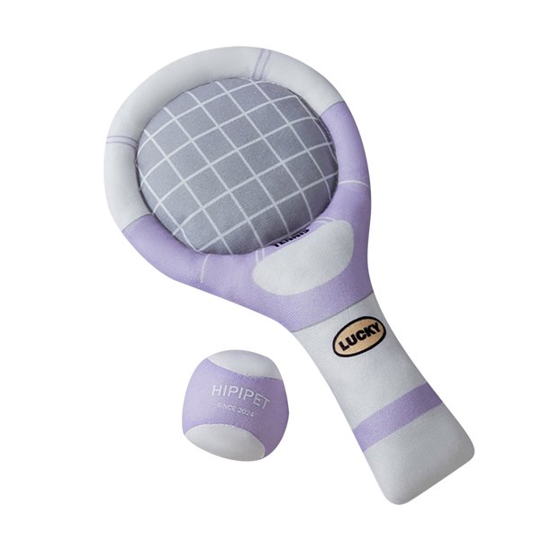 Popular! Dog Tennis Sports Sounding Paper Racket Toy Set Teddy Teething Companion Pet Supplies