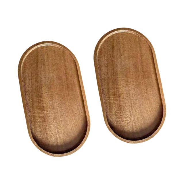 Bandejas de madera Macarena 2 bandejas para servir Ovalado 19 cm x 10.5 cm