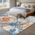 thumbnail image 5 of Blue Coastal Area Rugs Collection 5'x8', Summer Beach Starfish Weeping Eucalyptus Vintage Non Slip Indoor Rectangle Throw Runner Rug Floor Mat Carpet for Living Room Dining Table Bedroom Nursery, 5 of 9
