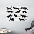 thumbnail image 1 of Cat Tapestry, Silhouette of Kittens in Various Postures Playing with Red Ball Animal Pet Paw Print, Wall Hanging for Bedroom Living Room Dorm Decor, 60W X 40L Inches, Black White, by Ambesonne, 1 of 2