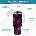thumbnail image 4 of 40 oz Stainless Steel Tumbler Vacuum Insulated Leak Proof Stainless Steel Coffee Cup Water Bottles Beautifui Rose Pink, 4 of 9