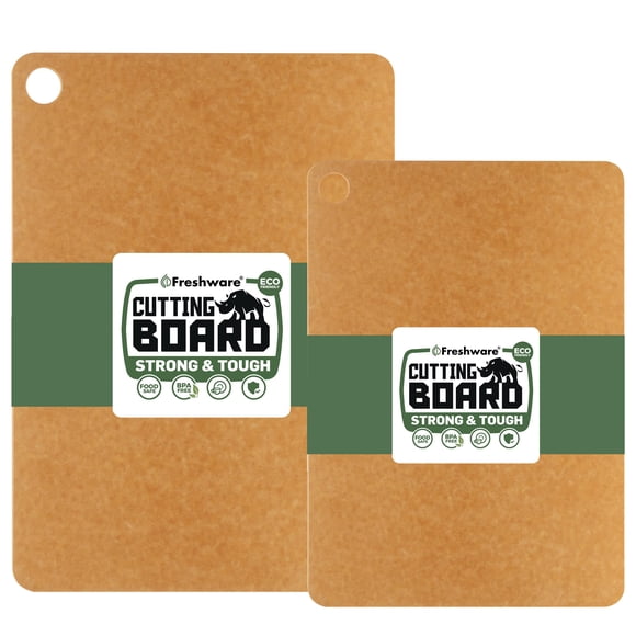 Tabla de cortar Freshware de fibra de madera apta para lavavajillas, juego de 2