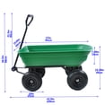 thumbnail image 6 of Tcbosik Garden Dump Cart with 10 inch Pneumatic Tire, Heavy Duty Wagon with Adjustable Handle and Metal Frame for Outdoor, 300 lbs Capacity, Grass Green, 6 of 10