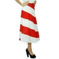 thumbnail image 4 of Bimba Women's Spiral Summer Midi Skirt A Line Boho Chic Skrit With Side Zip, 4 of 6