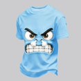 thumbnail image 4 of Dolkfu Blue Graphic&nbsp;Tees Pull-On Short Sleeve Artistic Crew Neck Tops Modern Refined Printed T-Shirts Sky Blue,Xl, 4 of 5