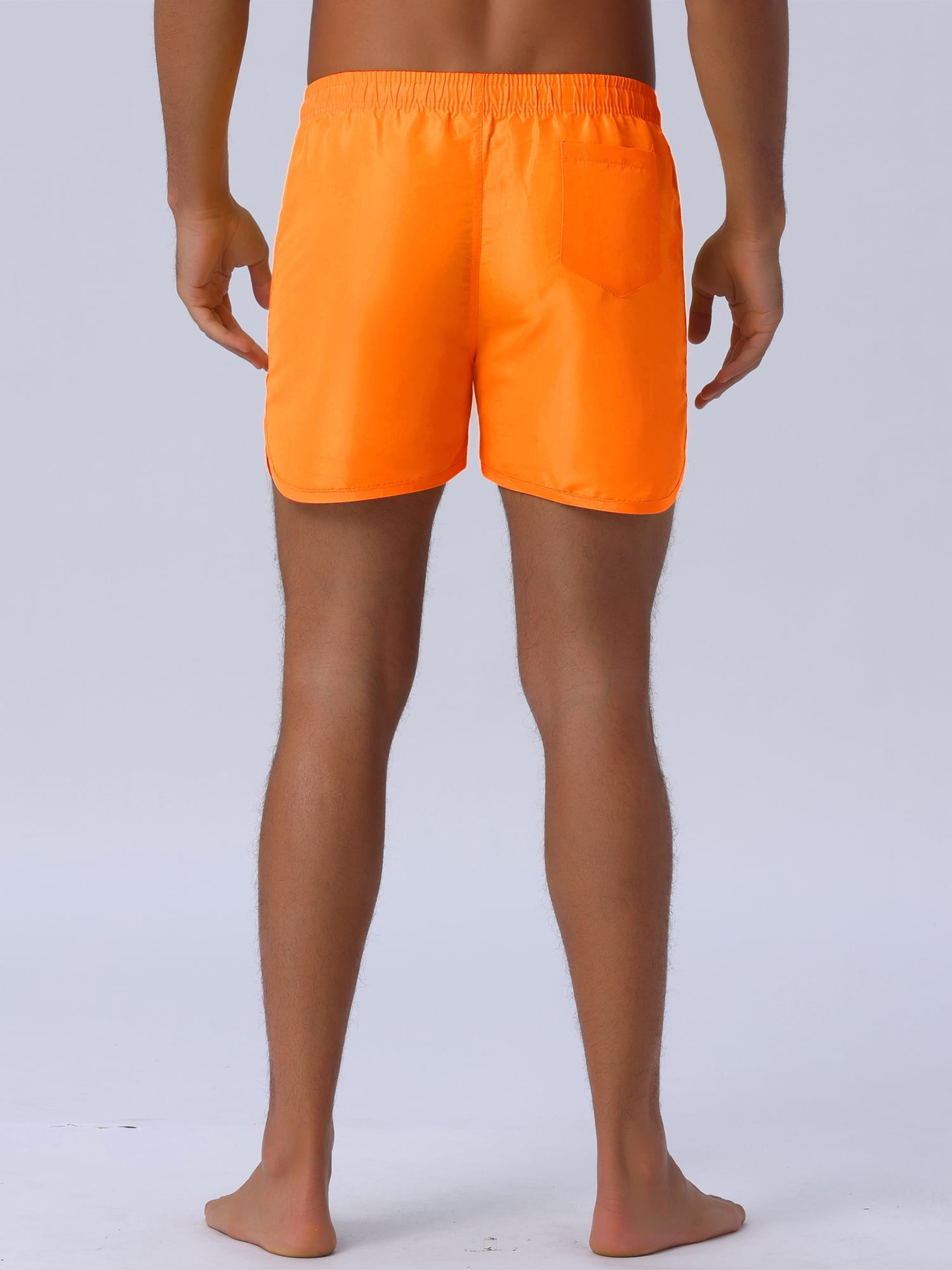DARING DIVA Men's Elastic Waist Drawstring Beach Board Shorts 28 Orange