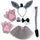 thumbnail image 2 of 1 set Donkey Disfraz Props de diadema de cabeza de animal Props de cosplay de vestuario animal Suministro de rendimiento, 2 of 6