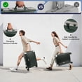 thumbnail image 4 of New York Xpress 20" Zipperless Carry-on Luggage Hardside Suitcase with Double TSA Lock & Aluminum Frame, Green - AL1377, 4 of 11