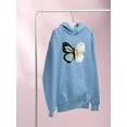 thumbnail image 3 of Half Butterfly Half Daisy Hoodie Women -Image by Shutterstock, Female XX-Large, 3 of 4