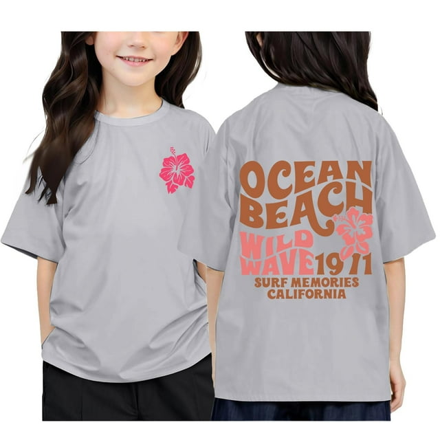 HNMKIU T-Shirt à Manches Courtes Tendance pour Enfants pour Confort et Style Toute la Journée - T-Shirt Col Rond Imprimé Polyvalent pour Filles