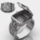 thumbnail image 4 of Anillo estilo punk Sunnimix Cruz flor patrón de cristal para hombre compromiso Plata 8, 4 of 8