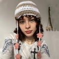 thumbnail image 5 of Yokua Cartoon Striped Knit Beanie Hat Y2K Star Party Photo Props Hot Girl Teens, 5 of 21