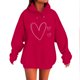 thumbnail image 2 of RKSTN Valentine Gift Woem's Valentines Heart Print Hoodies Plus Size Drawstring Hooded Sweatshirt Top Womens Casual Solid Overszied Graphic Printed Loose Comfy Hood Fall Spring Clothes, 2 of 6