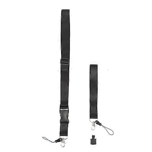2 in 1 fabric black soft, durable camera ball head sling Anti-Lost hanging rope Hand strap with 1/4 inch screw