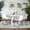 White, variant on Roundhill Furniture Varna 5-Pc Round Dining Set, Trestle Dining Table with 4 Chairs, White