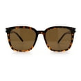 thumbnail image 4 of Polarized Gentlemanly Classy Rectangle Horn Rim Plastic Fashion Sunglasses Tortoise - Brown, 4 of 5