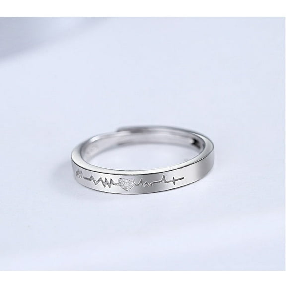 Heartbeat Couple Ring Sterling Silver Jewelry For Men And Women