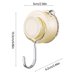 thumbnail image 3 of Suction Cup Hook Wall Mounted Strong Hold | No-Drill Vacuum Bathroom Kitchen Organizer | Plastic Space-Saving Clothes Towel Holder | Beige Clear Gray | 1 Pack | 4x2.4x2.3 in, 3 of 6