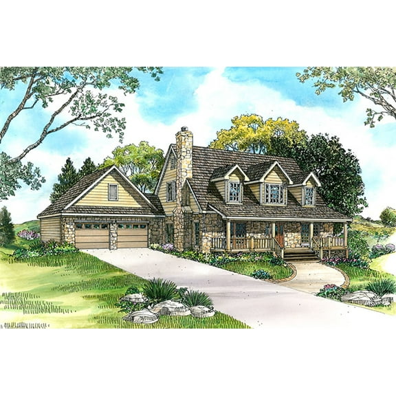 010-317: Traditional Country 3 Bed, 4 Bath Luxury Home Plan, 2997 Sq Ft: Full Blueprints with License to Build by Home Plan Marketplace - Lesuto