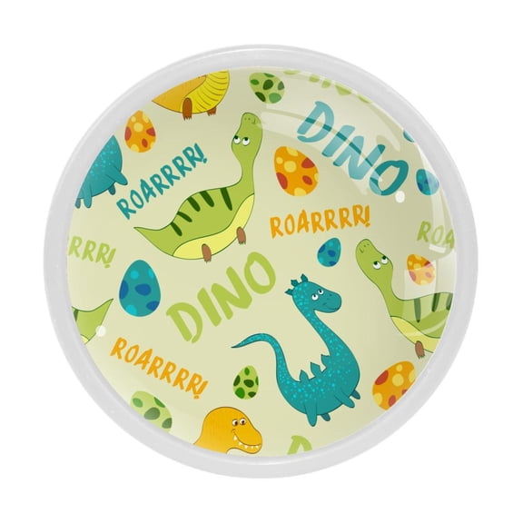 4 Pcs Dinosaur Knobs for Kitchen Cabinet Cupboard Dresser Bookcase Drawer Pulls Handles Round Home Decor