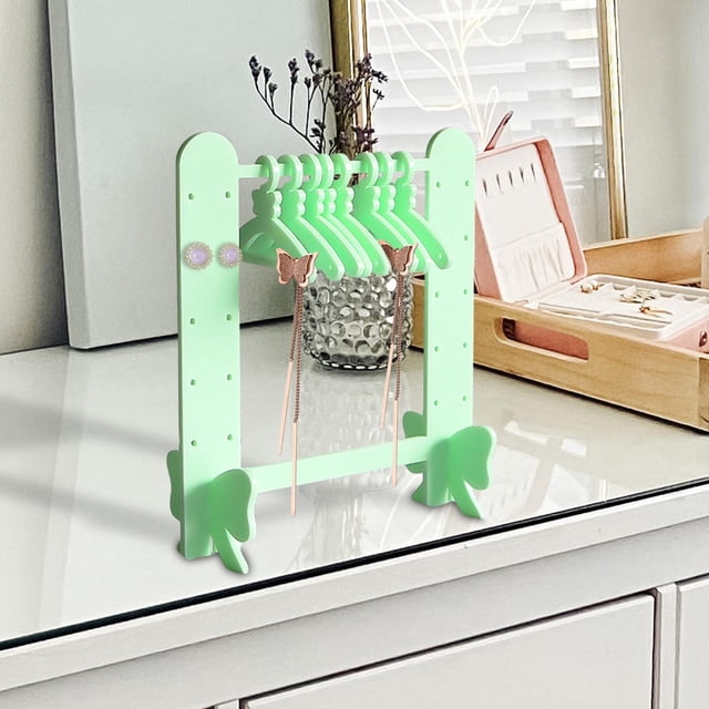 Soporte de exhibición para joyería Salvador Organizador de soporte 8 Mini perchas Verde