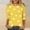 A903 Yellow, variant on St. Patrick's Day T-Shirt for Women Classic Small Shamrock Pattern Three Quarter Sleeve Crewneck Relaxed Fit Festive Holiday Graphic Top
