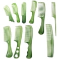 thumbnail image 1 of Paquete de 10 peines para el cabello con mango (verde), peines de dientes anchos, peines de dientes finos, peines de mango redondo, peines de cola fina, peines antiestáticos para cabello largo y rizad, 1 of 5