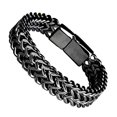 thumbnail image 1 of Pulsera punk simple y dominante de hip-hop para hombres de acero de titanio de doble capa gruesa de hip-hop, 1 of 5