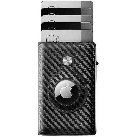 TagIt RFID Blocking Slim Men's Aluminum Minimalist Wallet, Carbon Fiber Black
