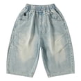 thumbnail image 5 of KAUOD Baggy Jean Shorts for Boys Elastic Waisted Casual Loose Fit Hip Hop Skateboard Denim Shorts Stylish Streetwear Pants, 5 of 5