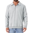 thumbnail image 1 of SUDADERA DE PULLOVER DE MANGA LARGA CON CREMALLERA CUARTO CHIC INSPIRADO PARA HOMBRE, PATTERN GEOMÉTRICO, L GRIS CLARO, 1 of 5