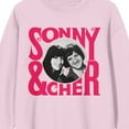 thumbnail image 2 of Sonny & Cher Logo Art With Circle Image Women's Pink Crew Neck Sweatshirt-Large, 2 of 2