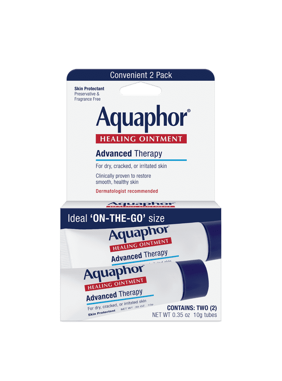 Aquaphor Healing Ointment Advanced Therapy Skin Protectant, 0.35 Oz, 2 Pack