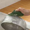 thumbnail image 2 of Bewildely Cepillo de limpieza Baño Palma Silicona Mostrador Fregadero Fregadero Hogar Reutilizable Anti-arañazos Fregado Manual Pad Suministros de limpieza para el hogar Verde Bewildely  HA063622-02, 2 of 6