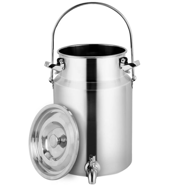 Lata de leche YMJOINMX de acero inoxidable 304 de 5 litros con grifo y mango