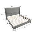 thumbnail image 5 of Newboti Furniture Rozitta Gray Velvet Wingback Platform Bed, Queen NO.87523, 5 of 6