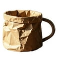 thumbnail image 1 of Huanglei Minimalist Paper Bag Mug Pleated Texture Coffee Cup Simulation Kraft Paper Shape Water Cup Style Trendy Cup, 1 of 4