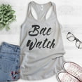 thumbnail image 2 of Bae Watch Tank Top, Ladies Racerback Tank Top, Beach Tank, Vacation Tank, Vacay Tank, Bae Tank, Pun Tank, Silver Gray, Large, 2 of 3