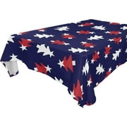 SKYSONIC 60"x60" Square Tablecloth with Christmas Red Navy Holiday Prints, Anti-Wrinkle and Smooth Table Cloth for Kitchen/Home/Dinning Wedding Decoration