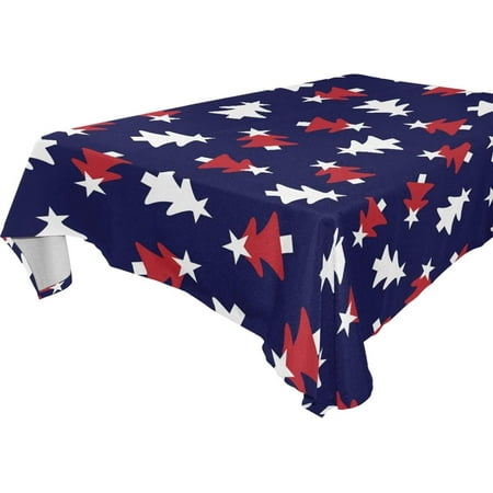 SKYSONIC 60"x60" Square Tablecloth with Christmas Red Navy Holiday Prints, Anti-Wrinkle and Smooth Table Cloth for Kitchen/Home/Dinning Wedding Decoration