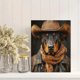 thumbnail image 2 of Qisvanset Framed Canvas Wall Art 12x16 Inch Western Doberman Cowboy Hat Farmhouse Dog Art, 2 of 5