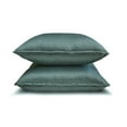thumbnail image 4 of The HomeCentric Plain Pillow Covers Smoky Green Pack of 2, 20"x20" (50x50 cm) Pillow Covers, Art Silk Plain & Solid Throw Pillows For Sofa, Solid Pattern Modern Style - Smoky Green Luxury, 4 of 5